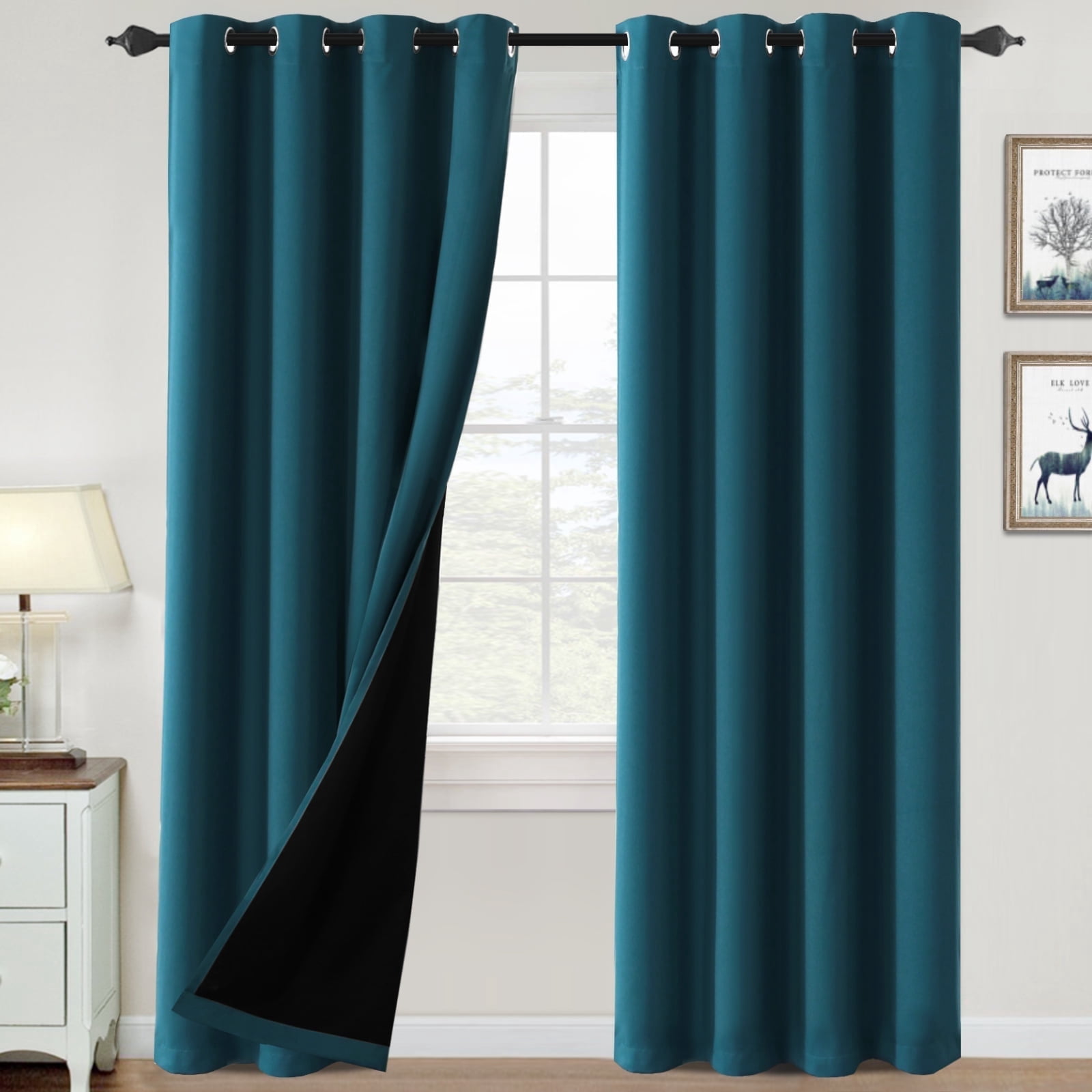 Black And Teal Curtains
