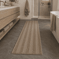 thumbnail image 1 of PrimeBeau Chenille Absorbent Non-Skid Taupe Microfiber Polyester Bath Rug, 59" x 20", Machine Washable, 1 of 6