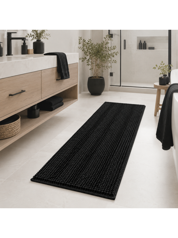 Chenille Bath Rug Runner - Nonslip Washable Absorbent - 59" x 20"