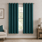 PrimeBeau Thermal Insulated Blackout Curtains, Dark Teal, 52 x 84, Bedroom Privacy, Noise Reduction