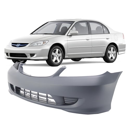 Primed Front Bumper Cover for 2004-2005 Honda Civic Sedan Coupe 04711S5AA91ZZ