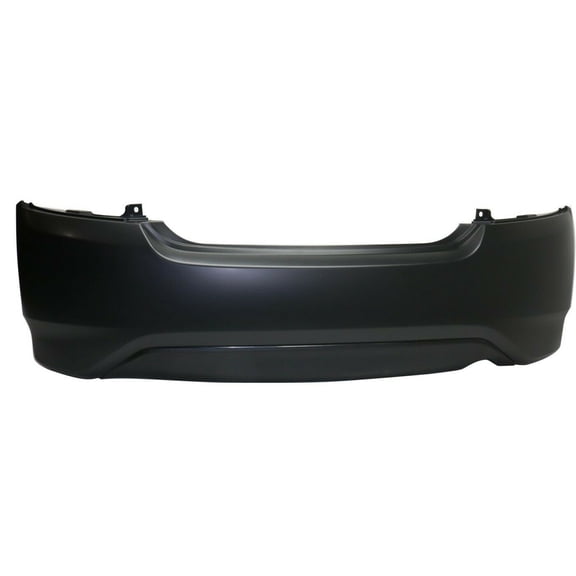 Primed Plastic Rear Bumper Cover Without Tow Hook Hole or Parking Sensor Cut-Out