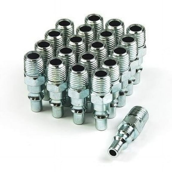 Primefit ARO Plug Steel 1/4 x 1/4 in. Male NPT - Pack of 25 - Zinc Plated for Corrosion Resistance