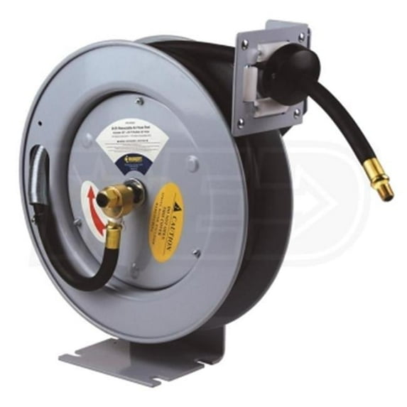 Primefit HRRUB380253 Rubber, Black 1/4in x 25ft Retractable Air Hose 1/4 in Air Inlet Size MNPT