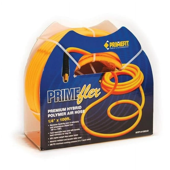 Primefit HYP141002-O 0.25 in. x 100 ft. Hybrid Air Hose, Blue & Orange