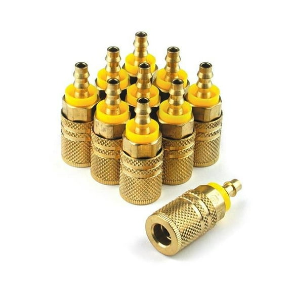 Primefit XIC1414PB6-B10B Extreme Performance Series 6-Ball Brass Coupler 0.25 x 0.25 in. Push On Hose Barb