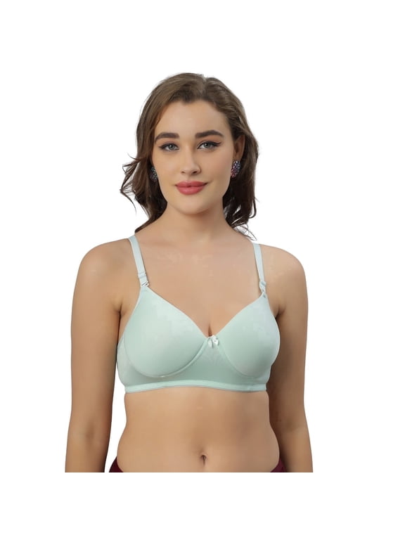 -Women's Wireless Seamless T-Shirt Bra, Full Coverage Everyday Comfort – Mint,40B