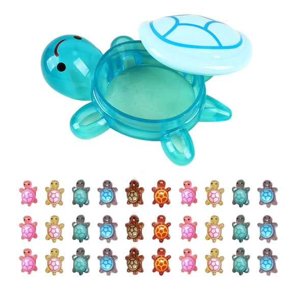 Primegos 100Pcs Luminous Mini Turtle Figurines Glow in The Dark Resin Turtles with Storage Box Cute Fairy Garden Landscape Decoration
