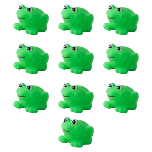 Primegos 10Pcs Bath Toys for Toddlers Vinyl Squeeze Cartoon Frog Toy Shower Safe Water Toy for Sensory Learning