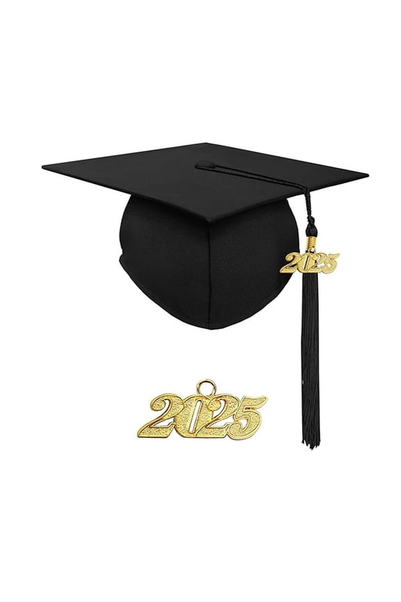 2025 Graduation Cap with Tassel Bachelors Hat with Adjustable Size Elastic Band Graduation Dress Accessory Master Degree Graduation Ceremony Hat