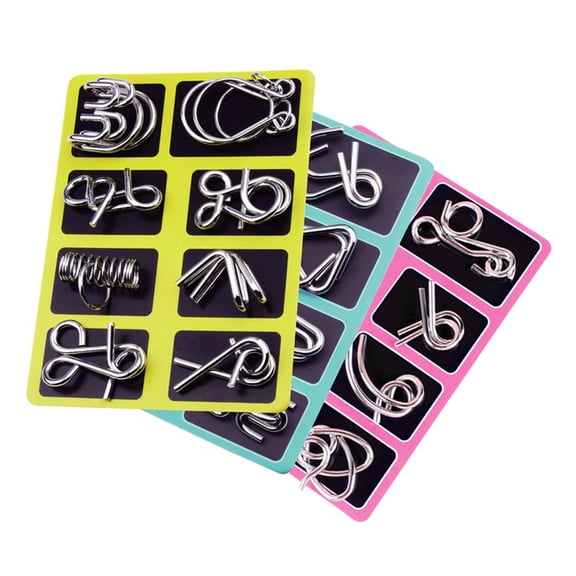 Primegos 24/32/40/41Pcs Metal Brain Teaser Puzzle Ring Mind Logic IQ Test 3D Interlocking Wire Puzzle Kids Adults Educational Unlock Interlock Challenging Game
