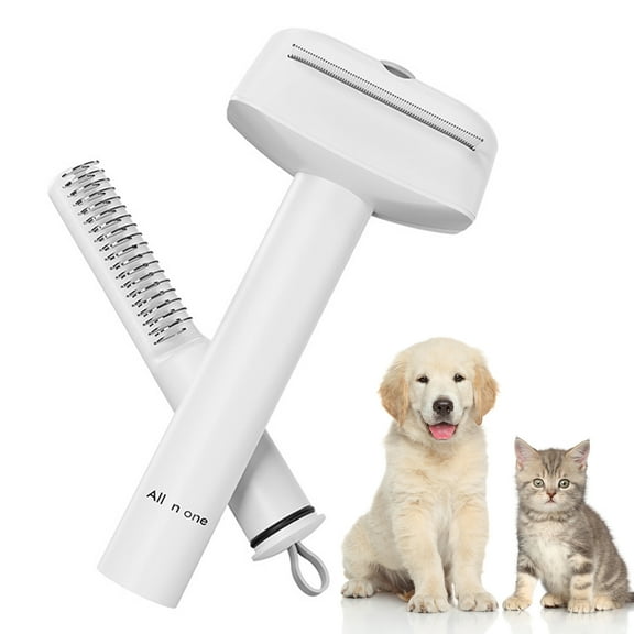 Primegos 3-in-1 Pet Grooming Brush Pet Hair Removal Comb with Metal Comb Detangling Deshedding Brush Undercoat Comb with Massage Function Long Short Hair Louse Shedding Tool for Cats Dogs