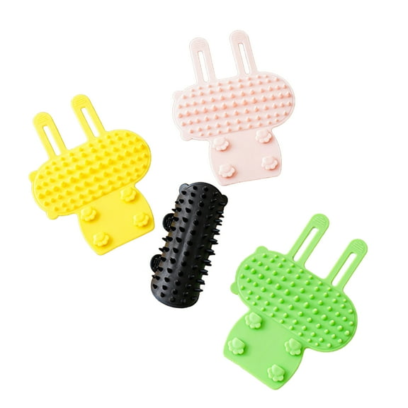 Primegos 4 Pcs Cat Self Groomer Silicone Cat Brush Adjustable Table Leg Corner Cat Face Itch Scratching Brush Massage Comb for Indoor Cats