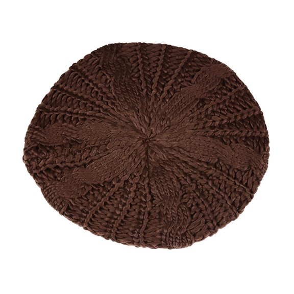 Primegos Beret Hat High Elastic Convenient Women Plain Color Knit Beret Hat