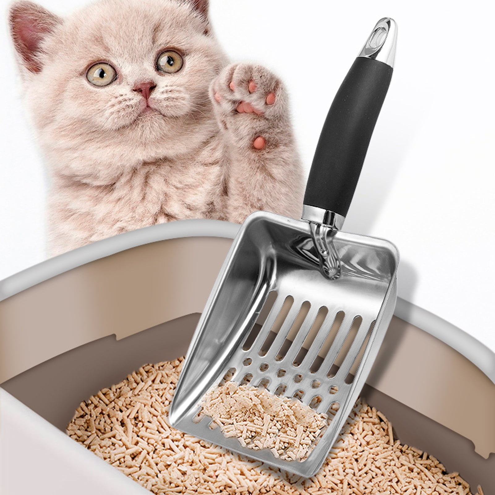 Primegos Cat Litter Scoop Poop Sifting Scooper with NonSlip Handle