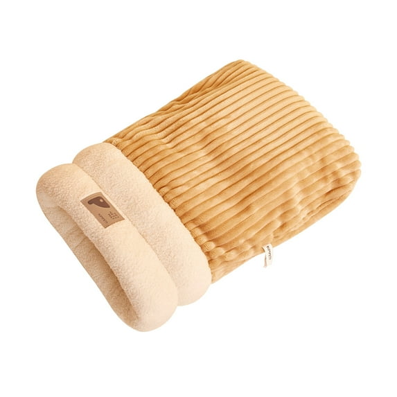 Primegos Cat Winter Sleeping Bag Plush Warm Cat Bed Cave 360-Degree Wrap Cat Warming Pad Sleeping Sack for Small Dogs Cats