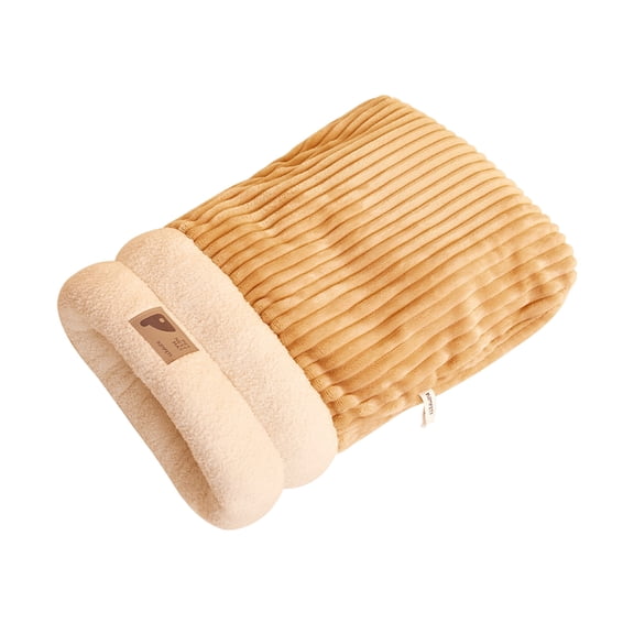 Primegos Cat Winter Sleeping Bag Plush Warm Cat Bed Cave 360-Degree Wrap Cat Warming Pad Sleeping Sack for Small Dogs Cats