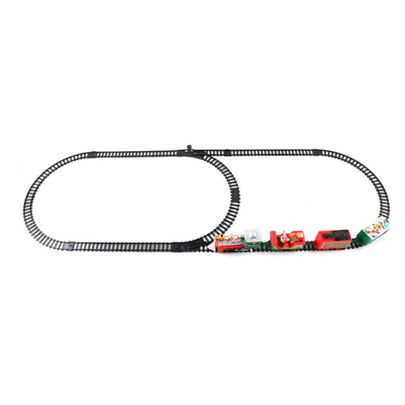 Primegos Christmas Electric Track Train Toy with Light Sound Battery Operated Educational Classical Train Toy with Locomotive Carriages Track Toddlers Boys Girls Gift