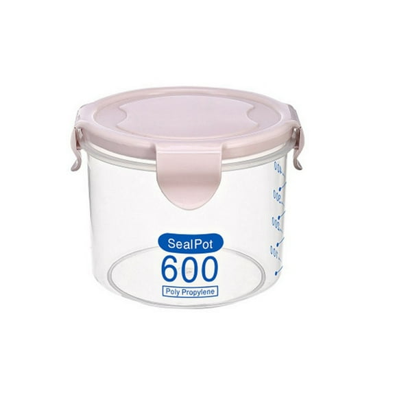 Primegos Clear Plastic Canister Snack Tea Coffee Kitchen Storage Jar Bottle with Clip Top