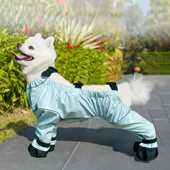 Primegos Dog Boots Leggings Waterproof Suspender Booties Anti-Slip Dog Paw Protector Dirty-Proof Dog Snow Rain Pant Shoes for Outdoor Walking Running Hiking