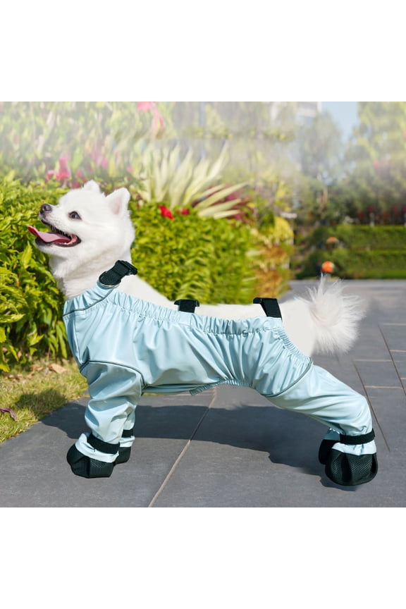 Dog Boots Leggings Waterproof Suspender Booties Anti-Slip Dog Paw Protector Dirty-Proof Dog Snow Rain Pant Shoes for Outdoor Walking Running Hiking