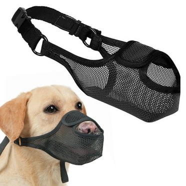 Primegos Dog Muzzle for Large Medium Small Dogs Mesh Muzzle with Front Opening Design Breathable Dog Muzzle with Adjustable Strap