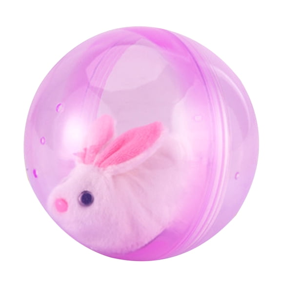 Primegos Electric Automatic Rolling Hamster Ball, Rolling Ball Toy with Plush Rabbit Inside, Simulation Animal Interactive Ball Toy, Gift for Toddlers Boys Girls