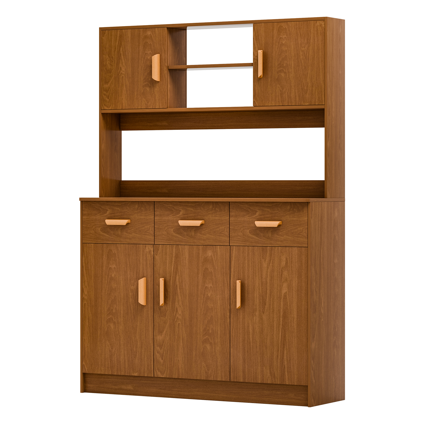 Primegos Freestanding Hutch Cabinet with Buffet Cupboard, Utility ...