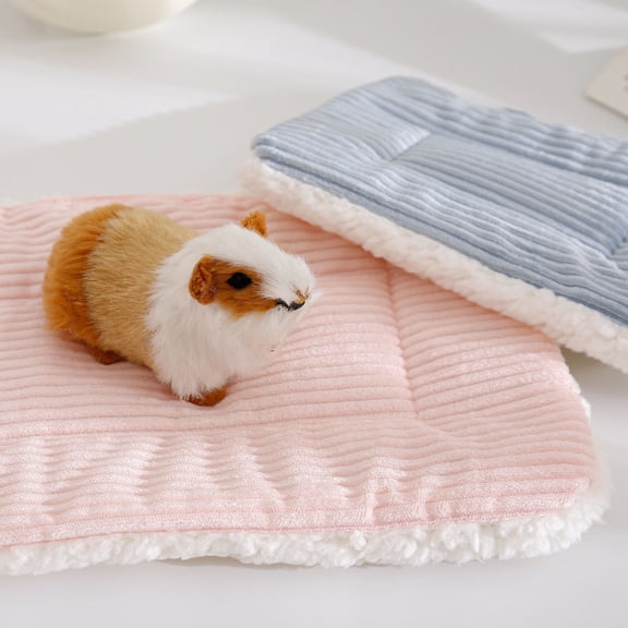 Primegos Guinea Pig Cage Liner Bed Winter Plush Pad Hamster Nest Mat Small Animal Accessories for Squirrel Hedgehog Chinchilla Rabbit