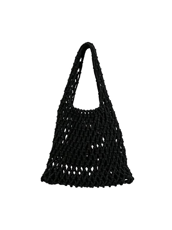 Hand Braided Tote Bag, Large Capacity Boho Handbag, Women Summer Beach Tote, Rope Braided Purse for Street Work Parties Beach Vacation