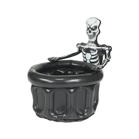 Primegos Inflatable Skull Ice Bucket, Halloween Party Drink Tub, Skeleton Beer Cooler for Decor, Beverage Storage for Outdoor Gathering