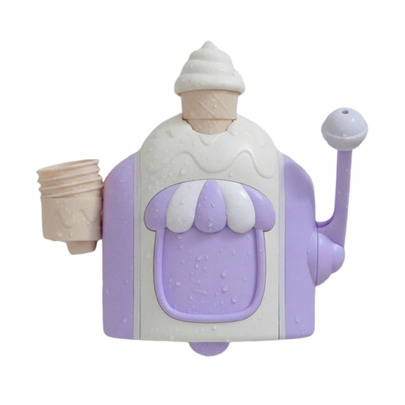 Primegos Kids Bath Toys Ice Cream Bubble Foam Maker Realistic Foam Dessert Machine with Suction Cup Interactive Water Play for Toddlers Children
