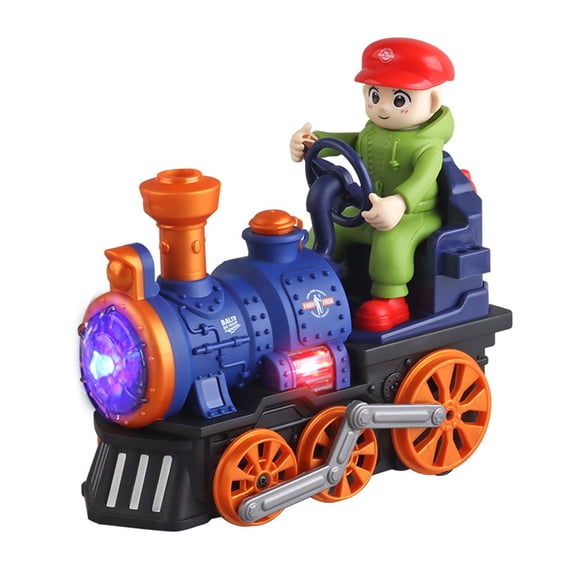 Primegos Kids Electric Steam Train Toy with LED Light Music Spray Classical Train Toy Battery Powered Locomotive Toy Toddlers Boys Girls Gift