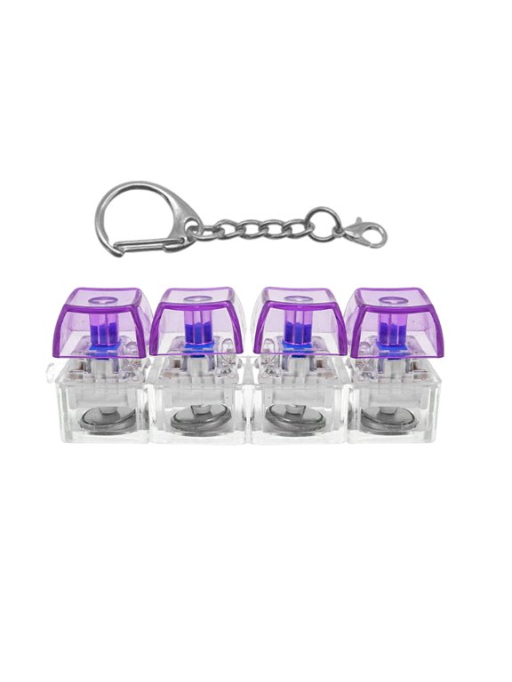 LED Light-up Keyboard Fidget Toy 4-in-1 Keyboard Decompression Button Finger Clicker Toy 4-Keys Fidget Keychain Stress Relief Desk Toy