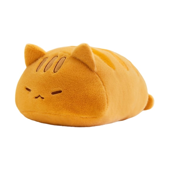Primegos Lying Down Cat Plush Pillow, Soft Stuffed Kitten Doll, Cute Sleeping Cat Plushie for Bedroom, Cuddle Toy Gift for Girls