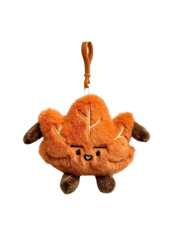 Maple Leaf Plush Keychain Cartoon Anime Leaves Plush Toy Backpack Bag Charm Cute Autumn Themed Accessory