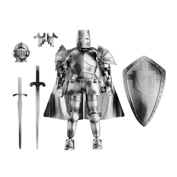 Primegos Medieval Knight Action Figure with Accessories Movable Joints Knight Model Toy Articulated Robot Dummy Figurine Home Office Decoration Ornament