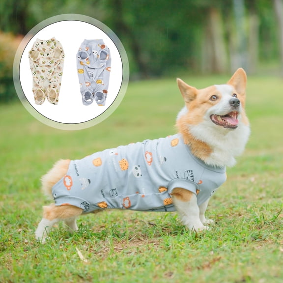 Primegos Pet Clothes Cartoon Pattern Pet Jumpsuit Breathable Comfortable Soft Cotton Dog Pullover Pet Supplies