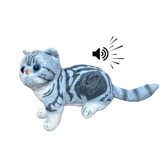Primegos Simulated Kitten Plush Doll Lifelike Stuffed Animal with Air-Purifying Bamboo Charcoal Skin-friendly Cat Plushies Gifts for Girls Boys
