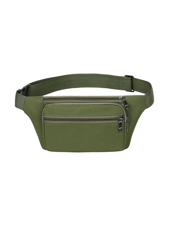 Unisex Fanny Pack Phone Bag Elastic Adjustable Waist Strap Multi Compartments Zipper Closure Outdoor Jogging Cycling Waist Bag