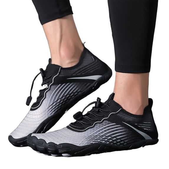 Primegos Unisex Training Shoes Adjustable Elastic Drawstrings Lightweight Non-Slip Rubber Sole Wide Toe Box for Natural Movement Sneakers for Sports And Leisure