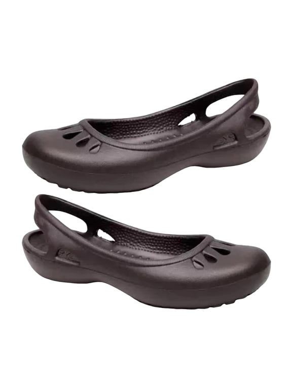 Women Shallow Clogs Slip-on Shoes with Arch Support Closed Toe Anti-Slip Sandals for Outdoor Beach Garden Daily Outings