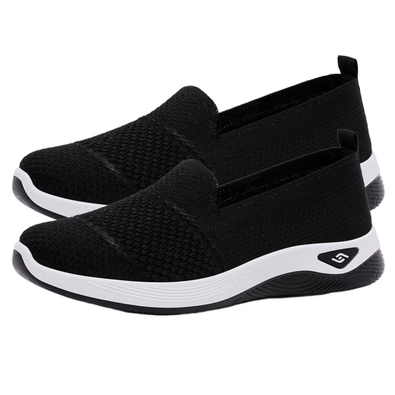 Primegos Women Slip-On Sneakers Orthopedic Breathable Mesh Slip-ons Lightweight Diabetic Walking Shoes for Running Errands Office Work
