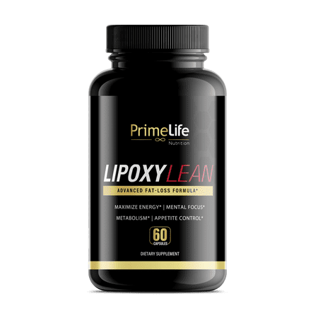 Primelife LipoxyLean Advanced Fat Burner Supplement for Men & Women - Weight Loss & Appetite Control Thermogenic, 60 Capsules