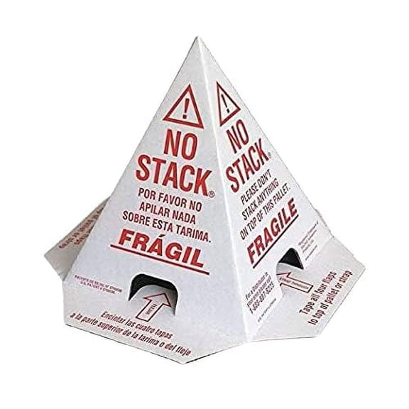 Primepack No Stack Pallet Cones | Safe Shipping & Handling Alerts Cones Bundle | Lightweight, Easy to Carry Moving Essentials for Freight Protection | English, Spanish & French Language - 50 Pack