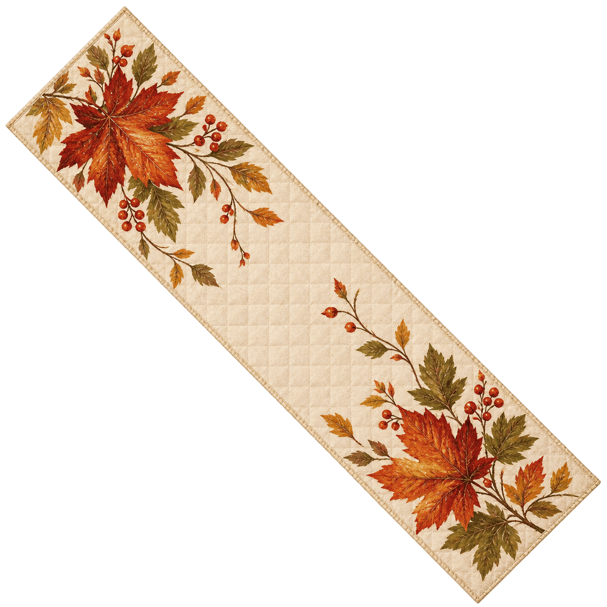 Paper Table Runner Fall Primeprint Custom LLC Autumn Maple Leaf Pattern Quilted Table Runner ...