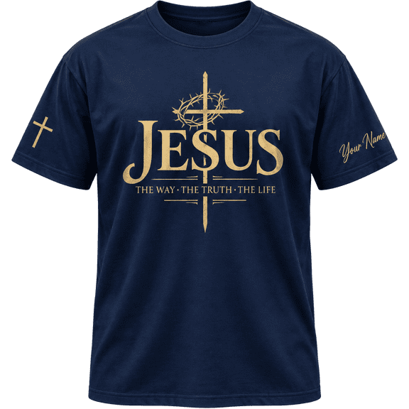 Primeprint Custom LLC Jesus Way Truth Life Unisex T-shirt Multicolor, Christian Inspirational Graphic Shirt