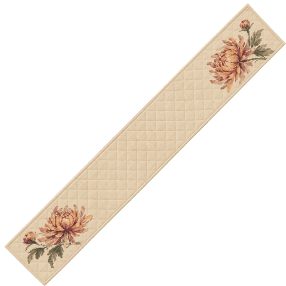 Primeprint Custom LLC Vintage Chrysanthemum Quilted Table Runner ...