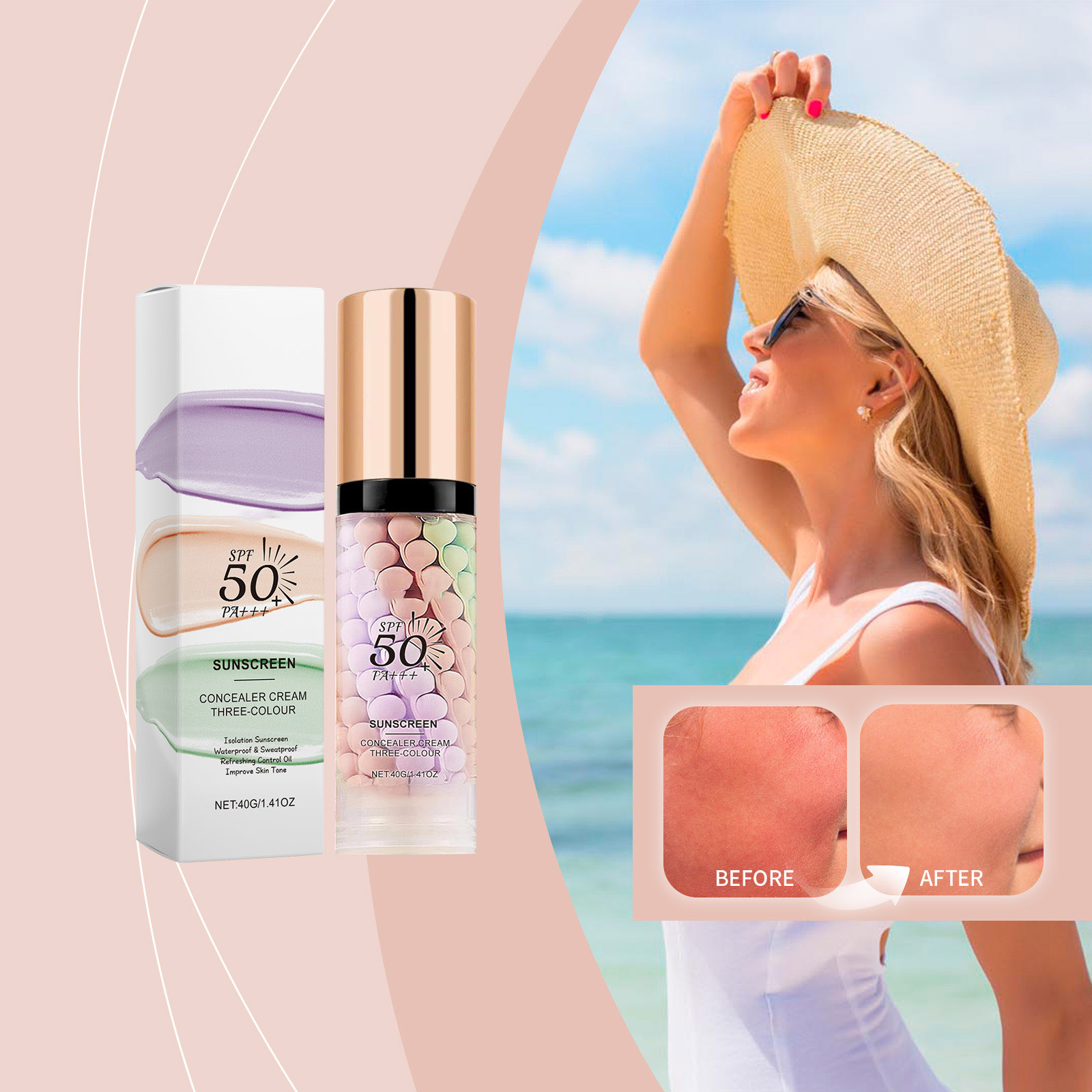Primer for Face Before Makeup,One Step Color Corector Primer,Spf 50 Pa+ ...