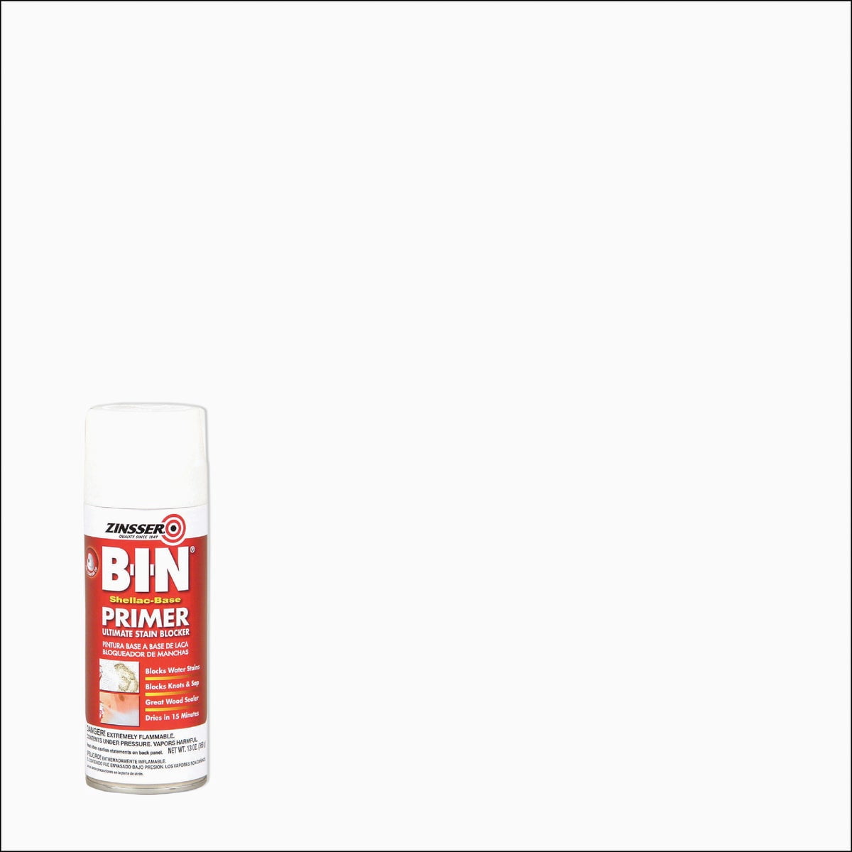 Zinsser Primer Sealer Stain Killer - Shellac, Interior/Exterior - 13 oz, White — Exterior Wood Surfaces, UV-Resistant Formula